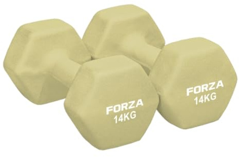 METIS Neopren Hex Hanteln Set - Verschiedene Größe | 0,5kg -16kg | Kurzhanteln zu Hause (14kg)