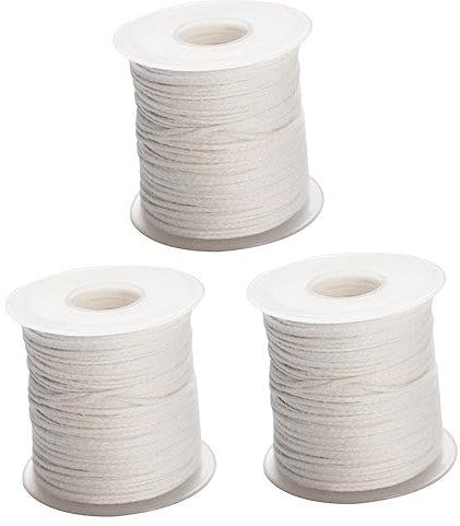 Lurrose 3rollen Candle Wick Cotton Thread Cotton Spool Für Kerzenherstellung Rauchfreie Kerzendochte Geeignet Für Metalldocht-tabs Und Langlebig