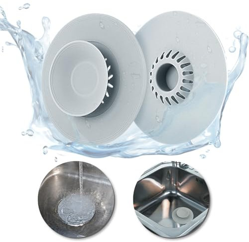 Universal Stöpsel Waschbecken Silikon,2 Stück Abflussstopfen mit Sieb,Spülbecken Stöpsel für Küche Bäder,Badewannenstöpsel mit Haarsieb,Abflusssieb Küchenspüle Hohe Luftdichtheit