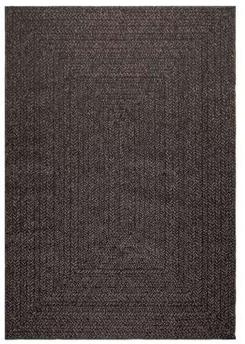 vidaXL Teppich ZIZUR Anthrazit 140x200cm Jute-Optik Indoor und Outdoor, Fußmatte, Bodenteppich, Teppichboden, Bodenmatte, Flächenvorleger