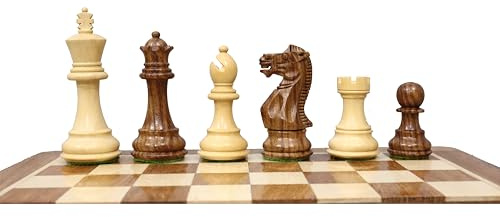 Piezas de ajedrez profesionales Staunton, 2 reinas extra, piezas de ajedrez de madera hechas a mano de primera calidad, juego de ajedrez ponderado, tamaño King, 3 pulgadas Taj Chess Store