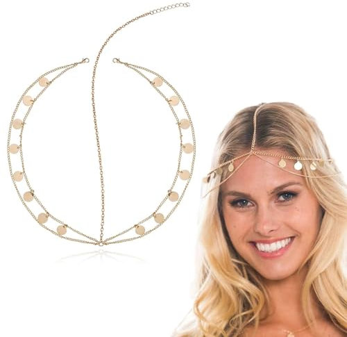 ZeiLaBang Kakadi Boho Quasten Kopfketten,Quaste Kette Haarband,Boho Stirnband Kopf,Damen Kopfschmuck für Festival Accessoires Hochzeit Halloween