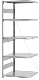 eurokraft | Schwerlast-Steckregal | einseitig | HxBxT 2000 x 750 x 600 mm | verzinkt | Anbauregal