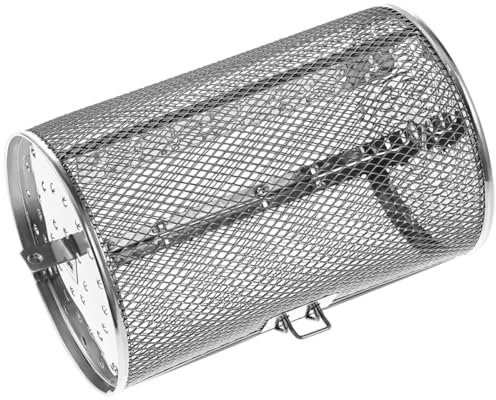 Milisten Panier à Grillades Rotatif Panier à Rôtisserie avec Porte Support De Barbecue pour Cacahuètes Et Châtaignes