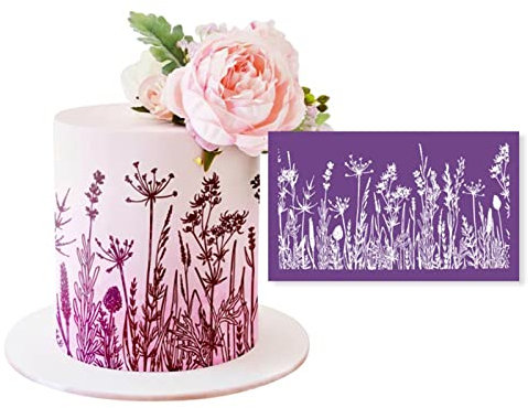 XuQiZZpp Plantilla de malla para tartas, de encaje, flores, hierba, tela, herramienta de decoración para fondant, herramientas de pastelería, suministros para hornear