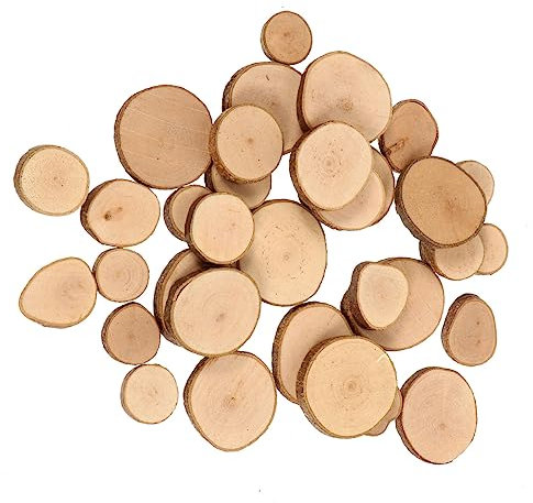 DOITOOL Holzscheiben Holzchip Diy Hochzeitsdekoration Holzkreise Naturkieselscheiben Bastelzubehör Für Handwerk Und Dekoration