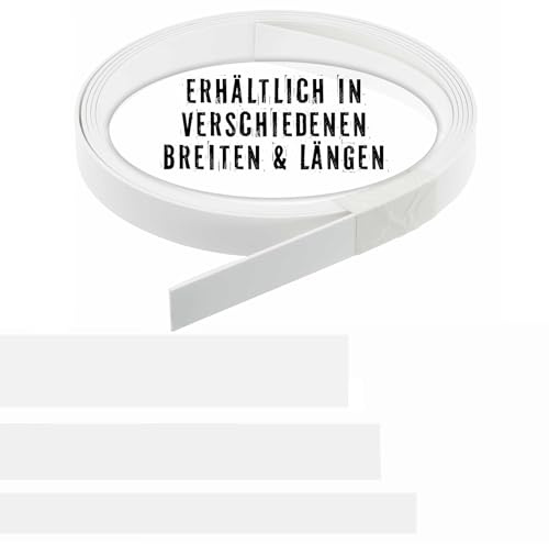 INTRA-TEC Flachleiste weiß mit Klebestreifen 30mm breit, 6m lang - 2,5mm stark, RAL 9010 Kunststoffleiste