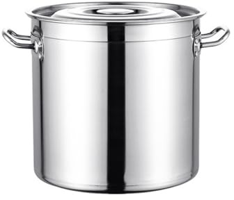 GAOBINGB Marmite à Fruits de mer en Acier Inoxydable avec Couvercle, récipient de Cuisson 30 x 30 cm pour cuisinières à Induction et à gaz, Seau à Soupe Durable pour la Maison et Le Restaurant