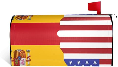 Copertura magnetica per cassetta delle lettere con stampa della bandiera della Spagna americana, personalizzabile e riflettente, 64,8 x 53,3 cm, copertura per cassetta delle lettere per esterni e