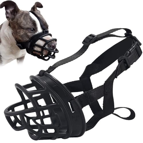 Omnikryp Muselière pour Chien, MuselièRe Panier, Muselière pour Grands Chiens en Silicone, Sangles Réglables, Empêcher de Mordre, Mâcher, Aboyer
