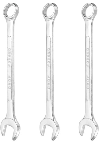 sourcing map 3 llaves combinadas de 18 mm, caja métrica de 12 puntos y extremo abierto, acero chapado en zinc, herramienta de llave de doble extremo para reparación de automóviles, tuberías, muebles