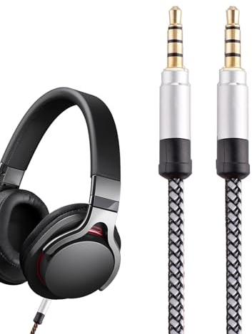 Generico Cord Aux - Cavo patch audio stereo, cavo maschile con estensione ausiliaria intrecciata in nylon | Connettore da 3,5 mm Lead per stereo automobilistico, input degli altoparlanti, filo 'adatt