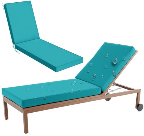 Aocase Sonnenliege Auflage Hochlehner Wetterfeste, Tragbare & Bequeme Liegenauflage für Relaxsessel mit Sitzkissen, wasserdichtem Material und verstärkter Haltbarkeit,Emerald Green 62,190x60x5cm