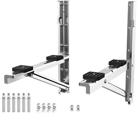 Universal Heavy Duty Mini Split Air Conditioner Mounting Bracket Wall-Mount Support Frame for HVAC Condenser Units Shock Absorber Bracket for Compressors and Pumps