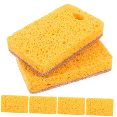 VICASKY 6Pcs Compact Wok Sponges Household Dish Scrub Pads Kitchen Cleaning Tools for Grease and Grime Removal Safe Sponge Material for Daily Use