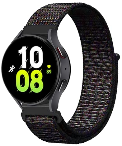 GoodZwetch 20 mm armband för Samsung Galaxy Watch 7/6/5/4 Classic/3/FE/5 Pro/Watch Active 2/Gear S2 Classic/Sport, justerbart klockarmband mjukt nylon ersättningsarmband, Nylon