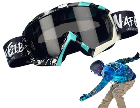 Lunettes de ski pour homme et femme – Lunettes de planche à neige anti-rayures avec monture en TPU | Coupe-vent et confortable – Vêtement de neige pour le ski, le snowboard, l'extérieur, le sport