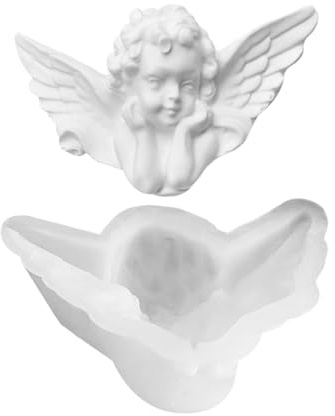 Engels Silikonformen -10.5 x 6.5 x 3.3 Cm 3D Engels Gips Kerzenform, Antihaft Silikon EngelsFondant Formen, Silikonformen Gießformen WeihnachtenEngels, Zum Gießen Als Heimdekorationen,Bastel Ornamente