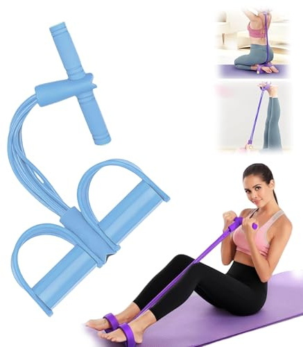 Bande de Résistance Musculation 6 Tubes avec Pédale – Élastique Sport Maison Fitness, Extenseur Élastique avec Poignées Antidérapantes pour Abdominaux et Entraînement Complet