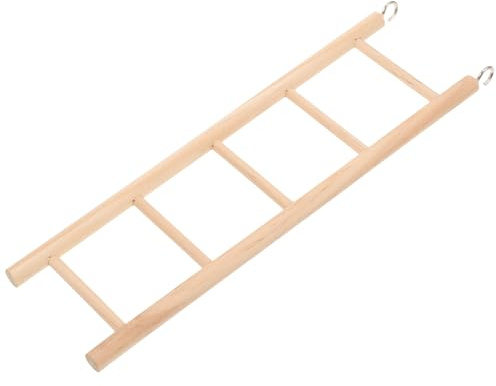 JOINPAYA Vogelleiter aus Holz für Papageien und Kleine Vögel Natürliches Kletterspielzeug Gesundes Nagen Einfache Montage mit Haken Geeignet für Kleintiere und Käfigzubehör
