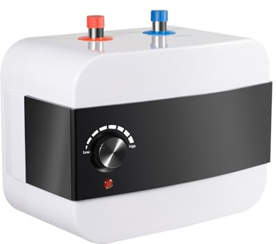 1 500 W varmvattenberedare 6 l underbordsspanna, justerbar temperatur, varmvattenbehållare med indikatorlampa och slang, för små bostadsområden, lägenheter