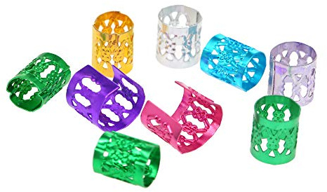 100pcs Dreadlocks Hair Rings Cuffs - Multi-color Aluminum Braiding Beads for Extension Braids Stylish Hair Jewelry Hoops Decoration