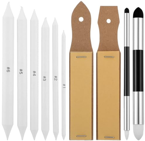 Cobee 10 STK Papierwischer Bleistife, Papierwischer Zum Zeichnen | Blending Stumps Tortillionen Estompen Papier Stift Skizze Zeichenwerkzeuge für Abwischen Korrigieren Kunst Skizze Zeichnen