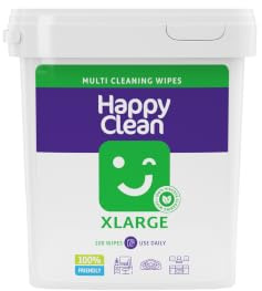 Happy Clean Allzweck Reinigungstücher Großpackung - 200 Stück - Im Spendereimer - Professioneller Allzweckreiniger für Großverbraucher