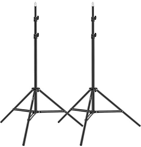 Neewer 6.23 Feet/190CM Aluminum Light Tripod Stands For Studio Kits, Photography Lights, Softboxes(Black,2 Pack)