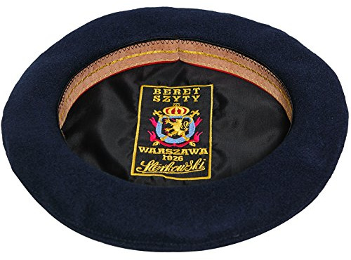 Sterkowski Grand Classic Beret | Woolen Cloth Beret for Men and Women | Basque Beret Berets for Women Wool Beret Vintage Hats Painter Beret Italian Beret Artist Hats for Women 61 cm Navy Blue