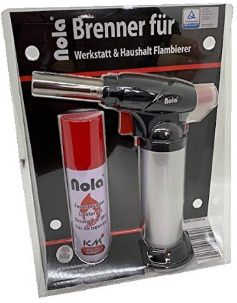 NOLA Quemador de cocina con gas de 100 ml, juego de flambeadores blíster cartucho de gas, quemador de flambeo, quemador de crema brulee, soplete de gas, quemador de gas, quemador de gas, encendedor