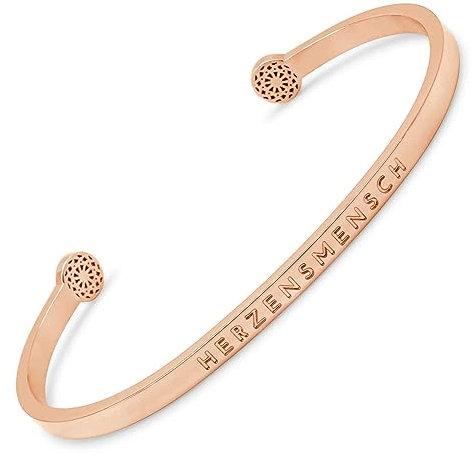 SIMPLE PLEDGE | Herzensmensch Armreif | Armband Damen mit Gravur in Silber, Gold, Roségold | Perfekt als Schmuck Geschenk | Blindgravur
