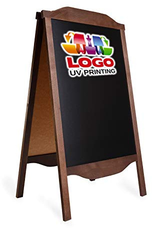 Wooden A-Board, Pavement Sign, Display Blackboard Chalk RO2 with UV Print