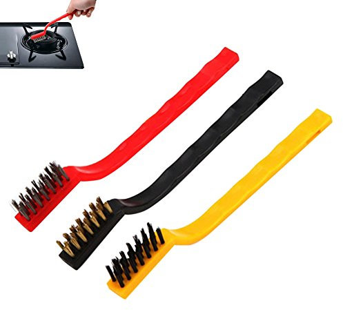Cepillo de limpieza, 3pc / Set Pan Gas Rang Burner Cooker Pot Hearth Cleaner Tool