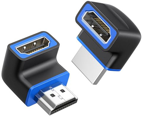 Cable Matters Combo-Pack 8K@60Hz / 4K@120Hz 270 Degree and 90 Degree HDMI Adapters with HDR (8K Right Angle HDMI Adapter/HDMI 90 Degree Adapter) in Black