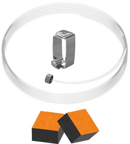 Arti Teq - Pack de hilos perlon deslizante + gancho deslizante 4 kg + estabilizadores (100 cm), color blanco y nailon con gancho metálico