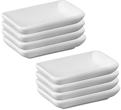 Westmark 8 Petits Bols en Céramique, Rectangulaire, Petit, Dimensions: 7,8 x 5 x 1,5 cm, Céramique, Tapas + Friends, Blanc, 697522E1