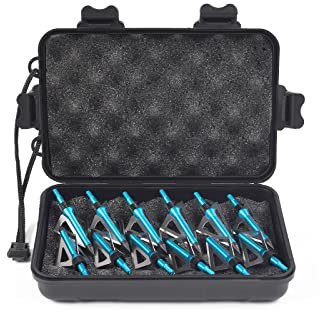 12 Stück Bogenschießen Jagd Jagdspitzen Pfeilspitzen, 100 Körner Outdoor Pfeilspitze Einschraubspitzen mit tragbarer Jagdspitzen Box aus Kunststoff für Compoundbogen und Armbrust