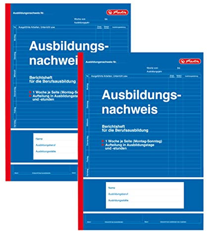 Herlitz 2 Berichtshefte A4 28 Blatt für die Berufsausbildung Ausbildungsnachweis