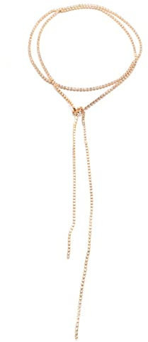 chengjiexu Körperketten Chokerhalskette Frauen Mehrreihig Kristall Hochzeit Weihnachten Lange Halskette Sexy Gold Strass Choker Silber