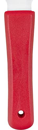 SPARTA Steel Handheld Scraper Kitchen Scraper Tool with Food-Safe Plastic Handle for Griddles, Pans, Pots, and Cutting Boards in Commercial Settings, Stainless Steel, 3 Inches, Red