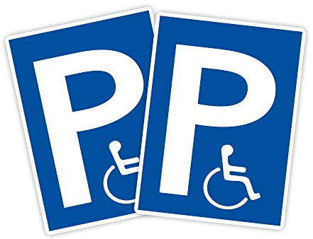 STROBO 2 cartelli XXL per parcheggio con disabili, stabile pannello in schiuma rigida da 5 mm, 40 x 30 cm, con protezione UV, per esterni e interni