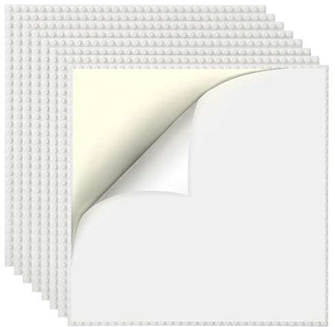 Etarnfly Set di 8 pannelli compatibili con la maggior parte delle marche, 25,5 x 25,5 cm, piastra di base per rimuovere e incollare per tavolo, parete, piastra di base Bianco