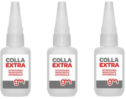 Magazzini GM COLLA EXTRA, Adesivo Istantaneo Multiuso per Acciaio, Plastica, Legno, Metallo, Tappo Anti-occlusione, Colla Cianoacrilato per Modellismo,Resistente alla Benzina, 20gr (3)
