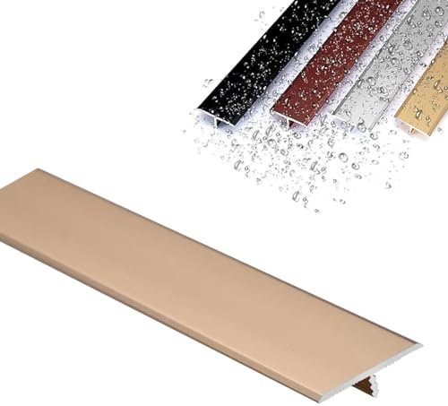 Wasserdicht Übergangsprofil Ausgleichsprofil, Boden/Tür T-Profil Bodenleiste, Schwarz Weiß Gold Aluminium Bodenübergangsstreifen Boden Abdeckleiste Ausgleichsprofil Für Fliesen Laminat/Parkett
