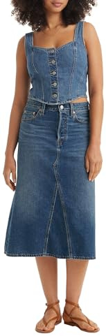 Levi's Jupe décon HR A Line pour Femme, Mid Morning, 27W