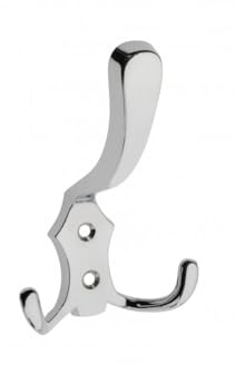 BRESKO 1-10 Stk Kleiderhaken Wandhaken Garderobenhaken Haken Halterung Garderobe Huthaken Türhaken Mantelhaken Wandgarderobe (Chrom glänzend, 4 Stück)
