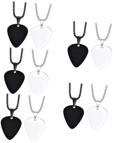 BESTonZON 10 Stk Plektrum Halskette Halsband Aber Verheiratet Gitarren-kapodaster Das Schmücken Während Zarte Damenkette Basspickel Pullover Kette Mann Musik Rostfreier Stahl