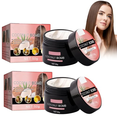 Coconut Bomb Hair Mask,Coconut Bomb Nährende Haarmaske,Moisture Hair Mask | Kokosnuss Feuchtigkeit Haarmaske,Repair Dry Damaged Haar,Für Alle Haartypen