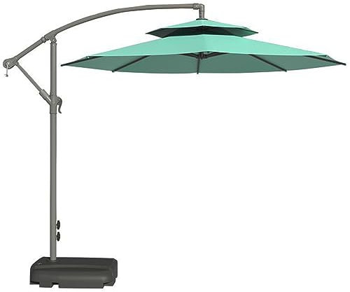 UHJKLA Gartensonnenschirm, Sonnenschirm, Gartenschirm, 9 Fuß, für Terrasse/Hof, Markttisch im Freien, mit Kurbel, wasserdichtes Polyester, Anti-Rutsch- und stabile Eisen